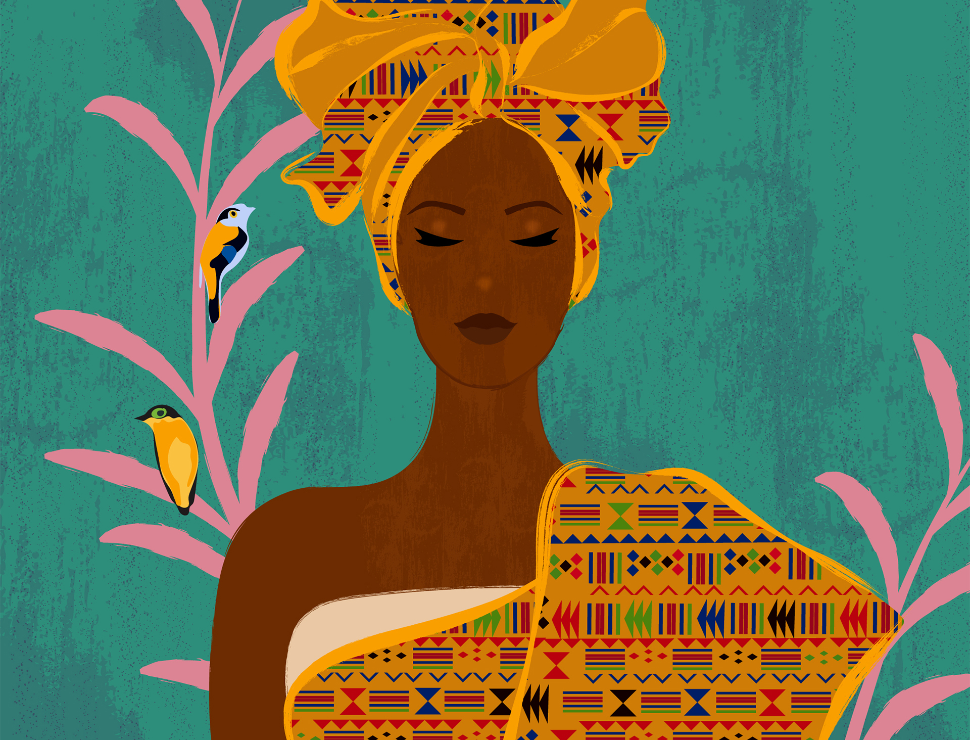 Digital art by Rwandan Illustrator Christella Bijou for WiNFUND