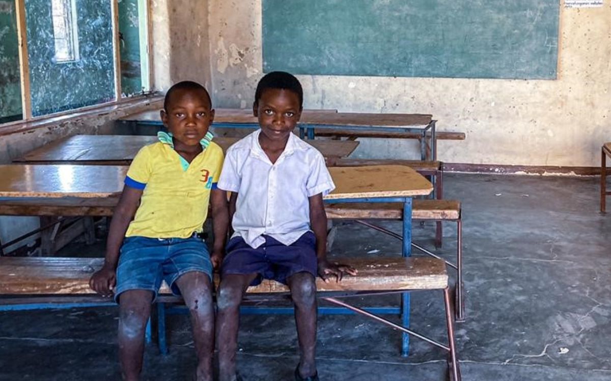 Two boys in a classroom
