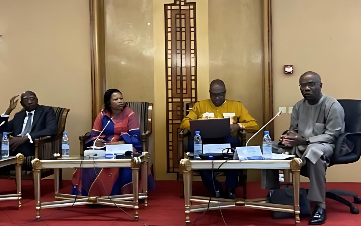 From left to right: General Babacar Gaye, Monique Kam, Francis Laleye and Arnauld Akodjenou
