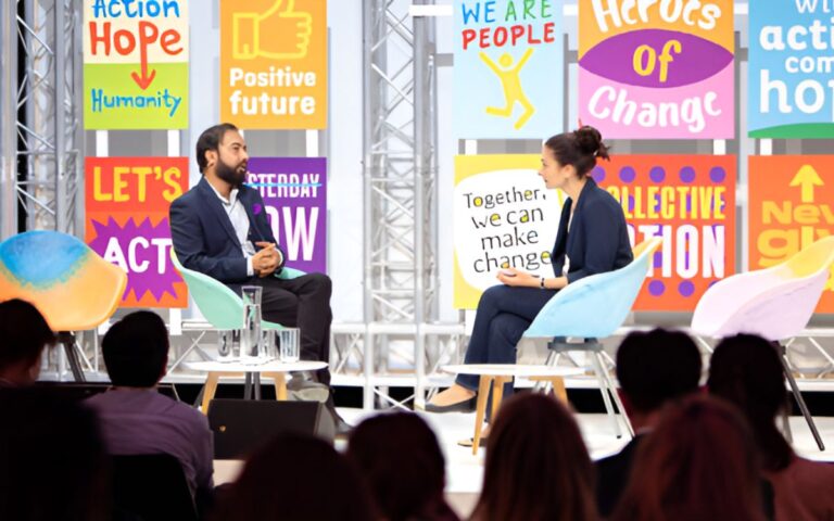Syed Ali Abbas Zaidi and Hannah Moosa at the ChangeNOW summit 2023 on 25 May in Paris