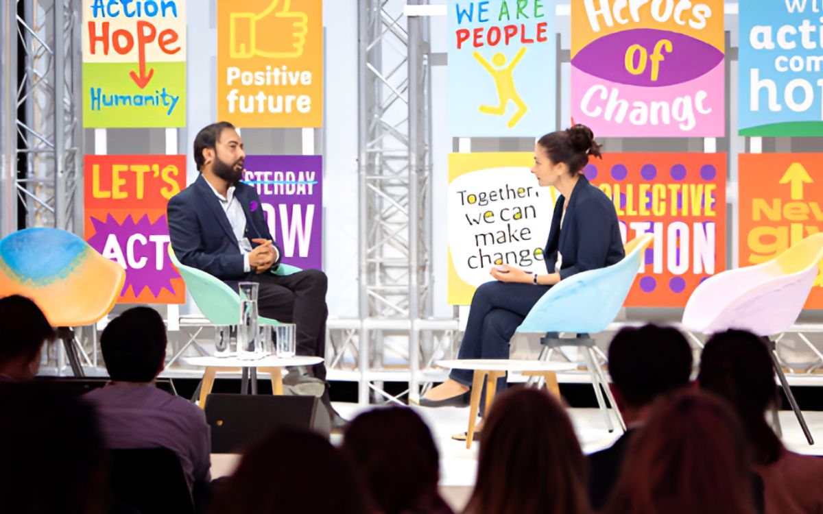 Syed Ali Abbas Zaidi and Hannah Moosa at the ChangeNOW summit 2023 on 25 May in Paris
