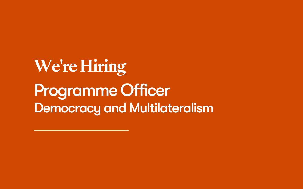The Kofi Annan Foundation seeks a Programme Officer for a full-time position within the Democracy and Multilateralism Team.