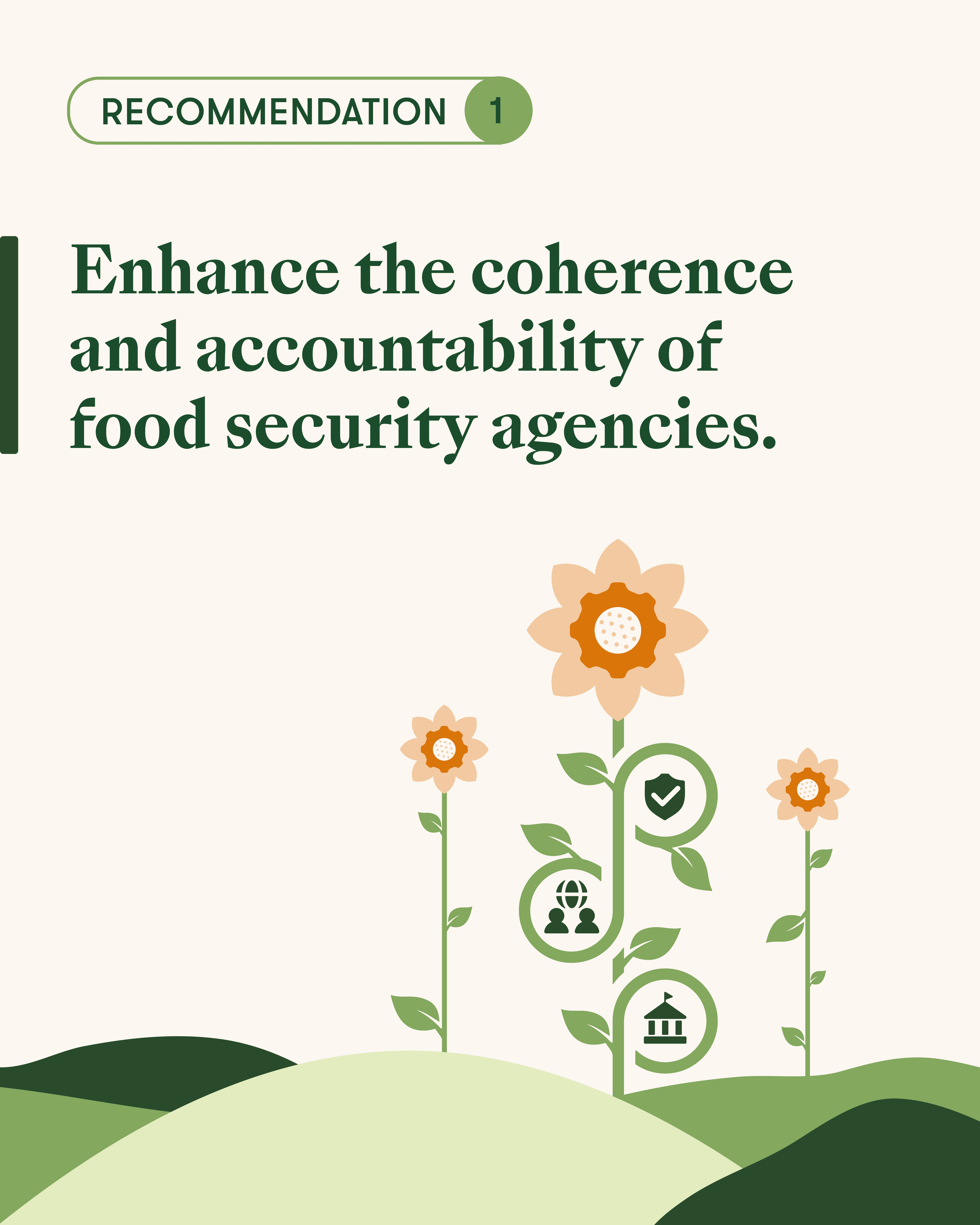 Recommendation 1) Enhance the coherence and accountability of food security agencies.