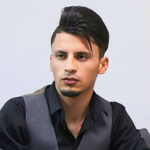 Photo of Mohammad Nour Al-Hariri, a young man with dark hair wearing a black shirt